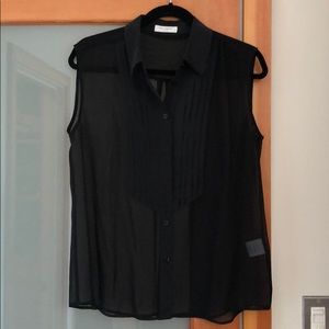 Equipment silk tuxedo top